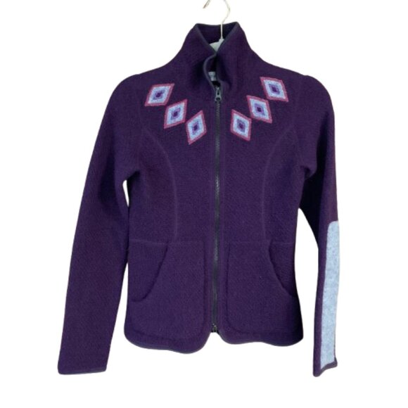 J. Davidsson Purple Women's Small Icelandic Wool Nordic Zip Up Cardigan Sweater - Picture 2 of 14